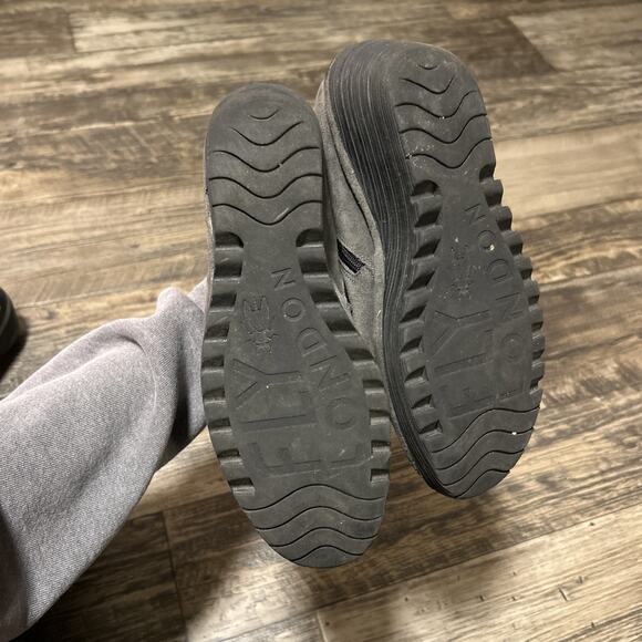 Fly London 39 Size 8 8.5 US Graphite Gray Yip Zip Leather Wedge Ankle Boots - Picture 5 of 11